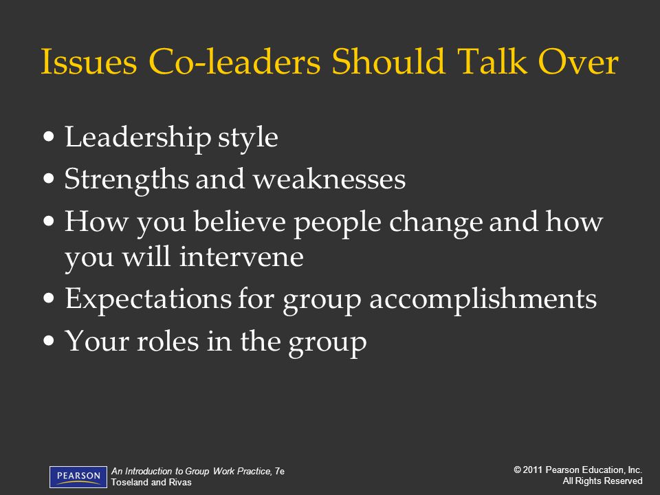 Issues Co-leaders Should Talk Over