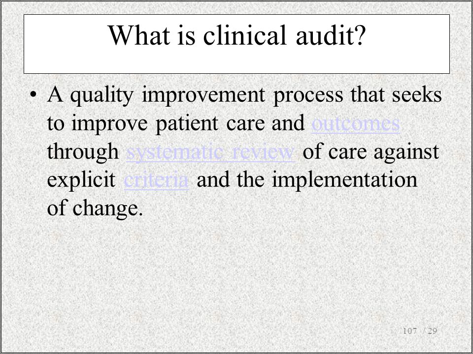What is clinical audit