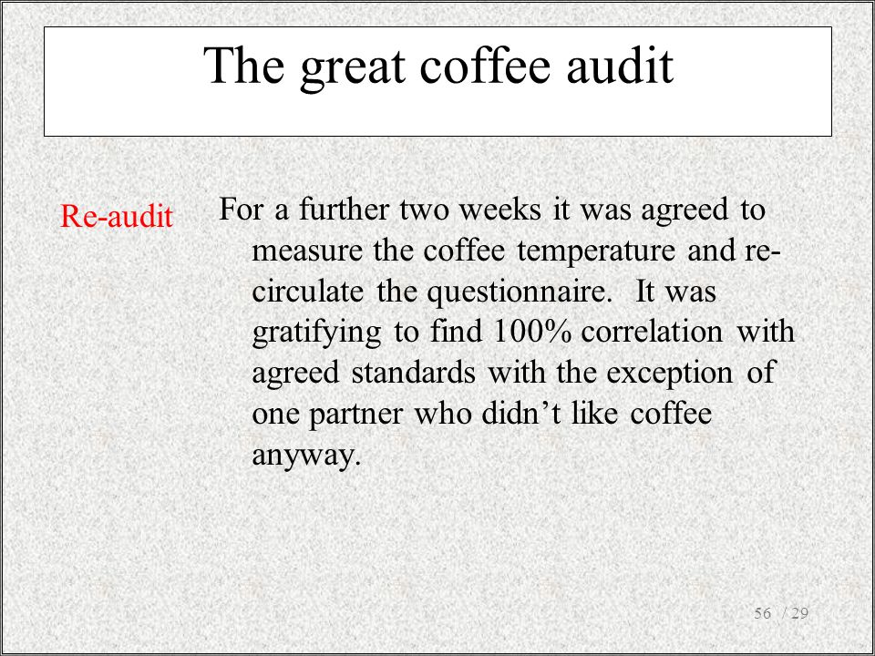 The great coffee audit