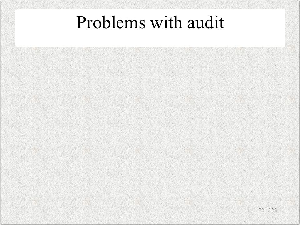 Problems with audit / 29