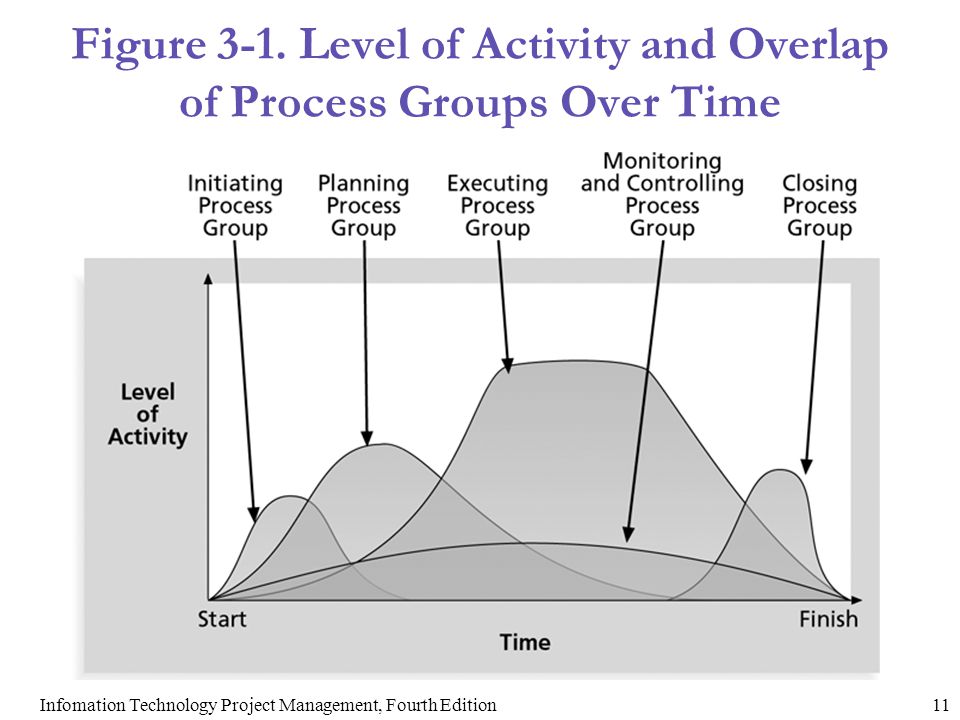 Figure 3-1. Level of Activity and Overlap of Process Groups Over Time