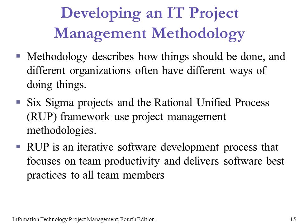 Developing an IT Project Management Methodology