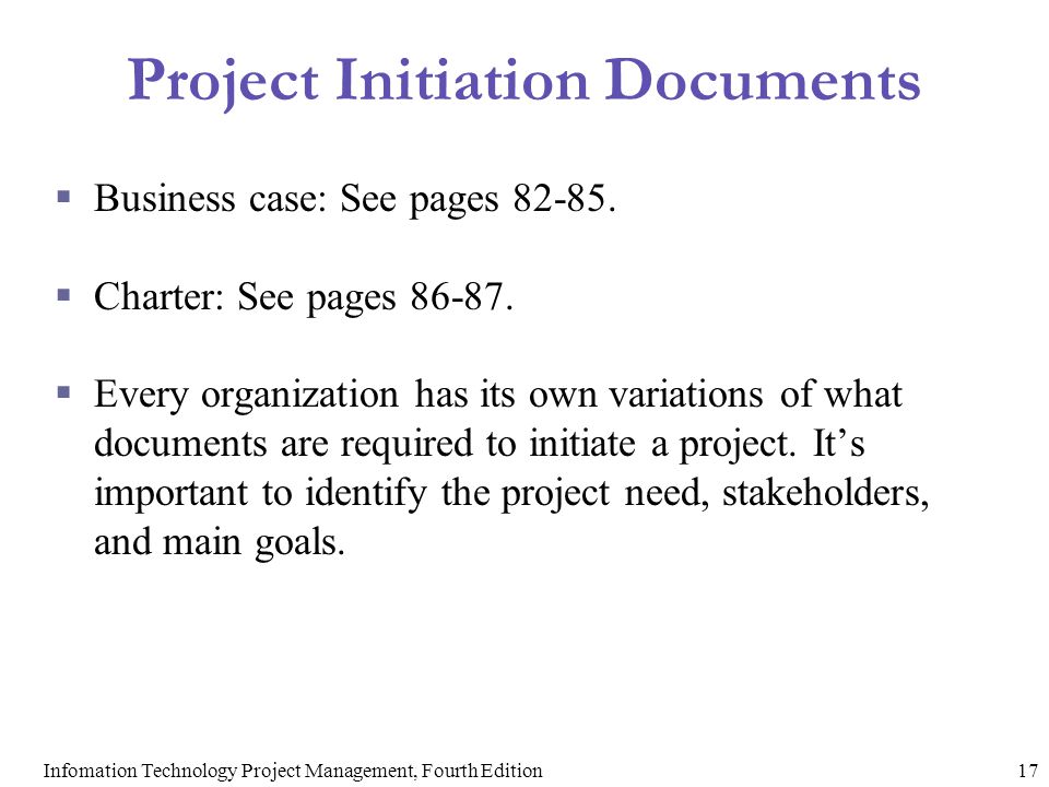 Project Initiation Documents