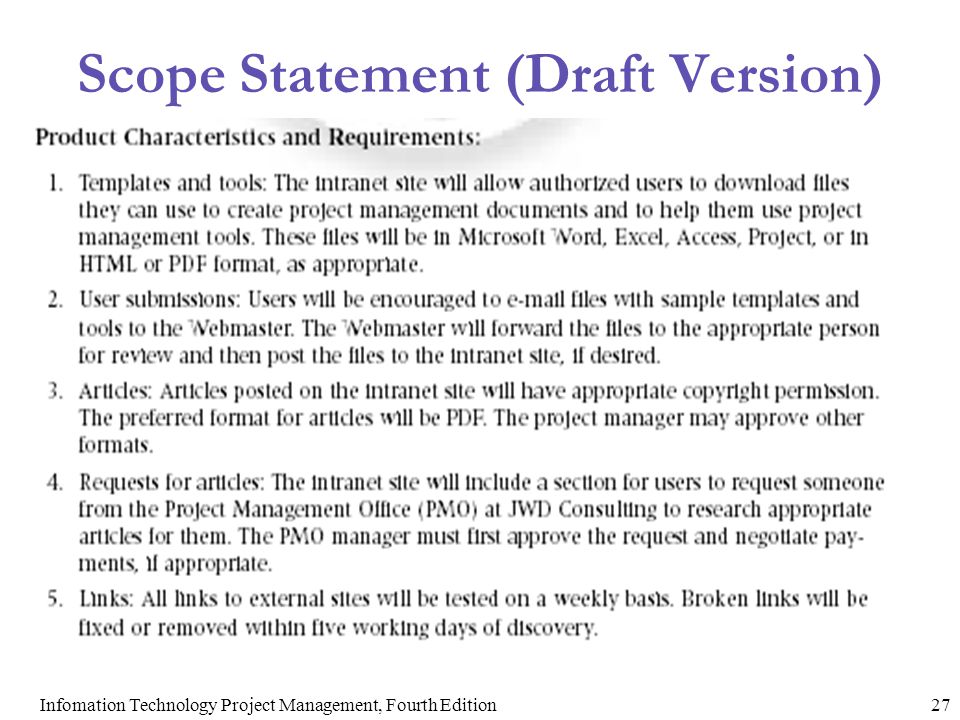 Scope Statement (Draft Version)