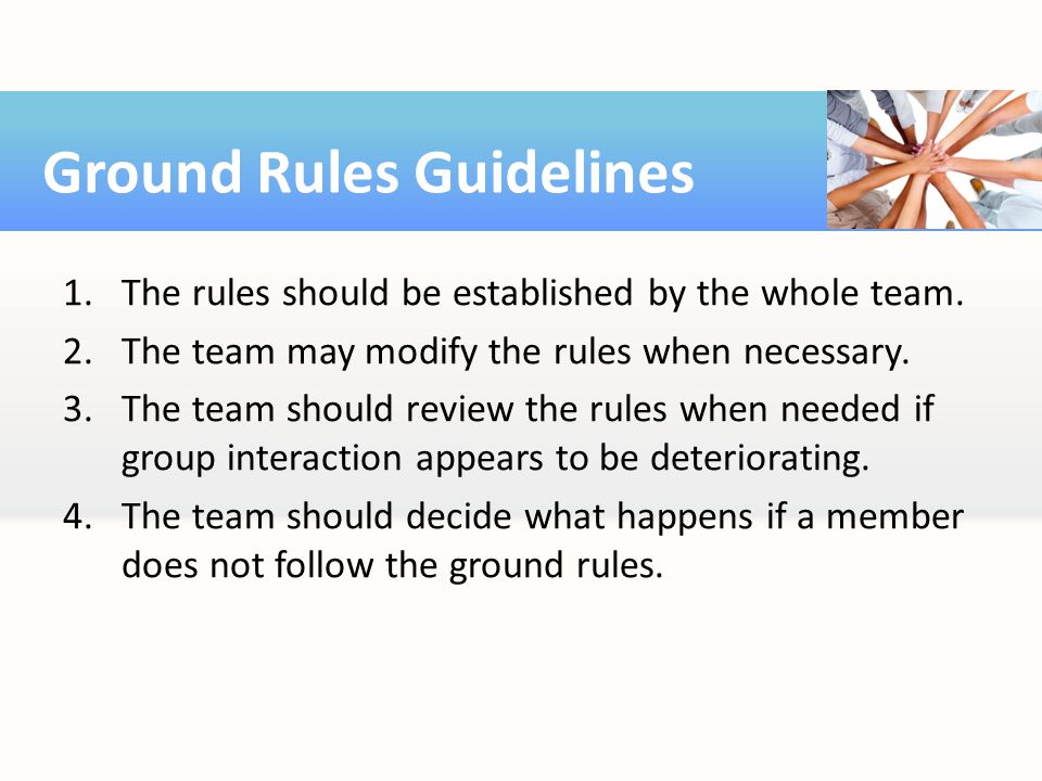 Ground Rules Guidelines