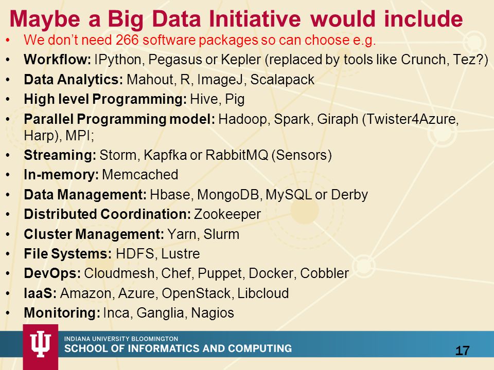Maybe a Big Data Initiative would include