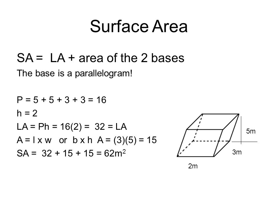 Lateral Area, Surface Area, and Notes - ppt download
