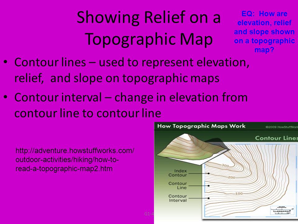 Eq How Are Elevation Relief And Slope Shown On A Topographic Map