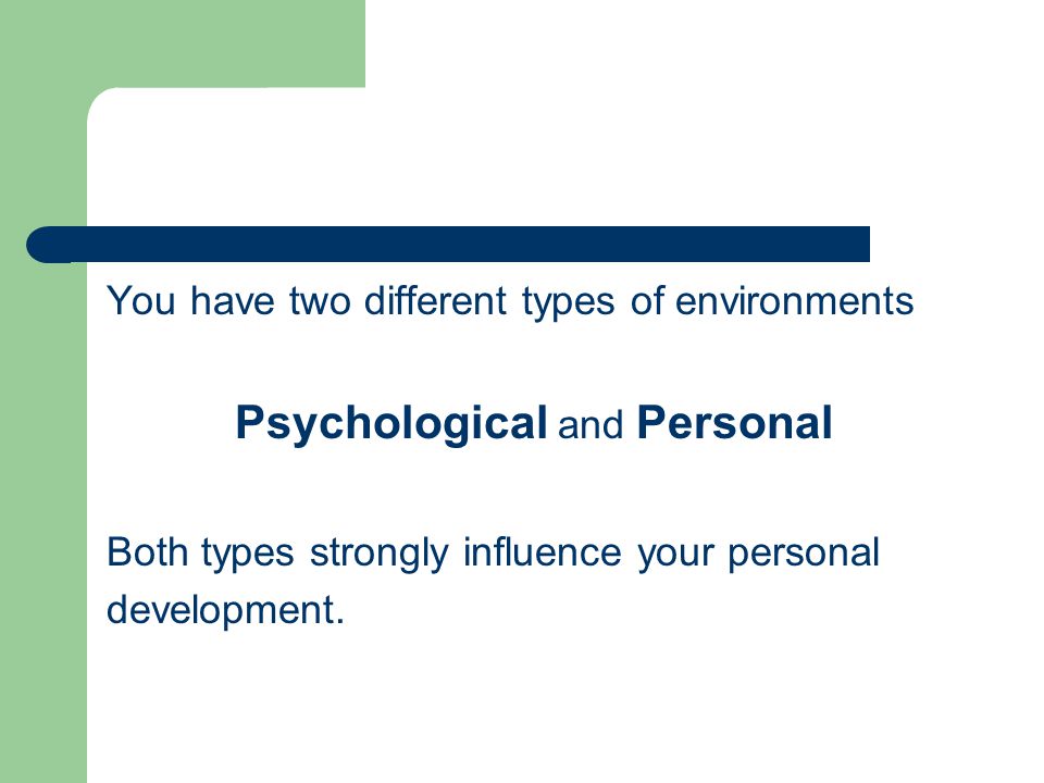 Psychological and Personal
