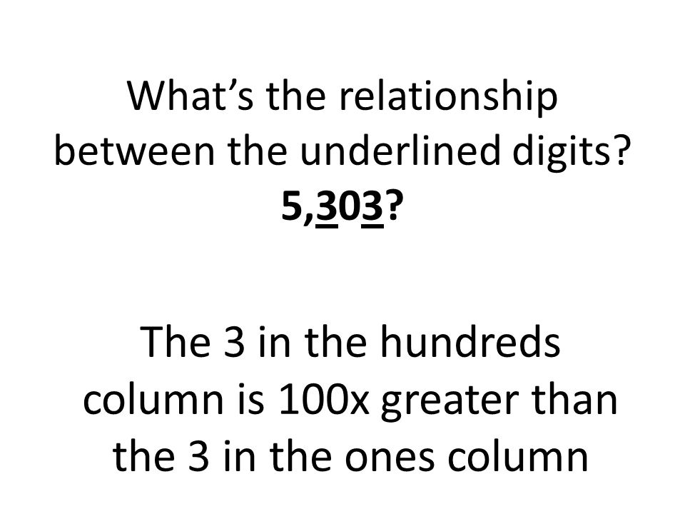 What’s the relationship between the underlined digits 5,303