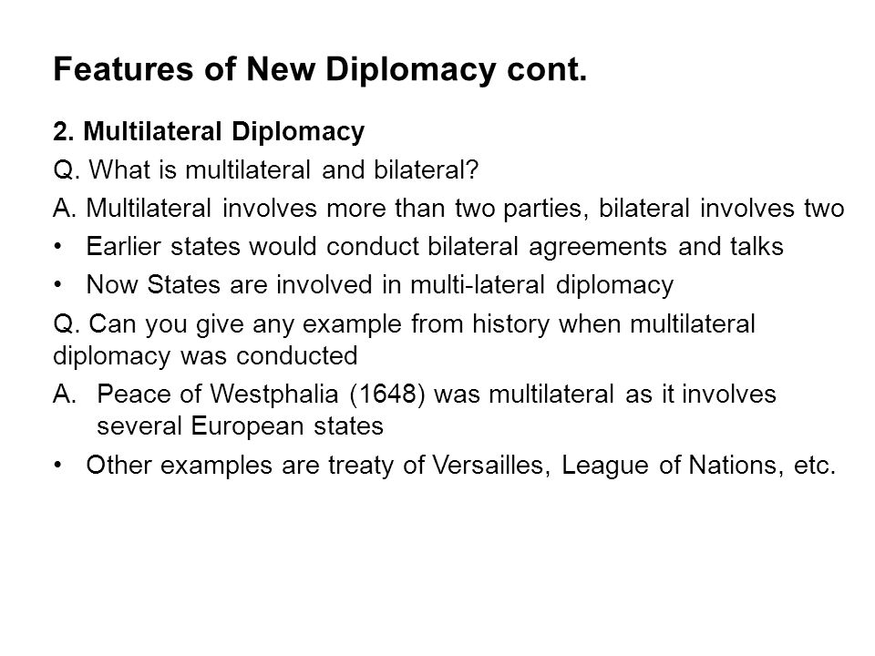 examples of multilateral diplomacy