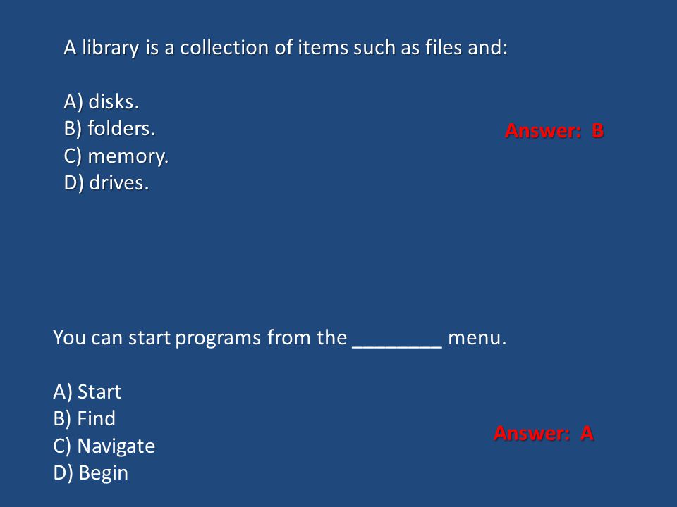 A library is a collection of items such as files and: