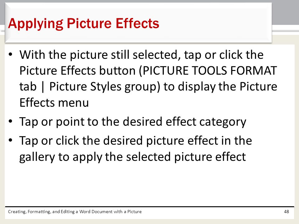 Applying Picture Effects