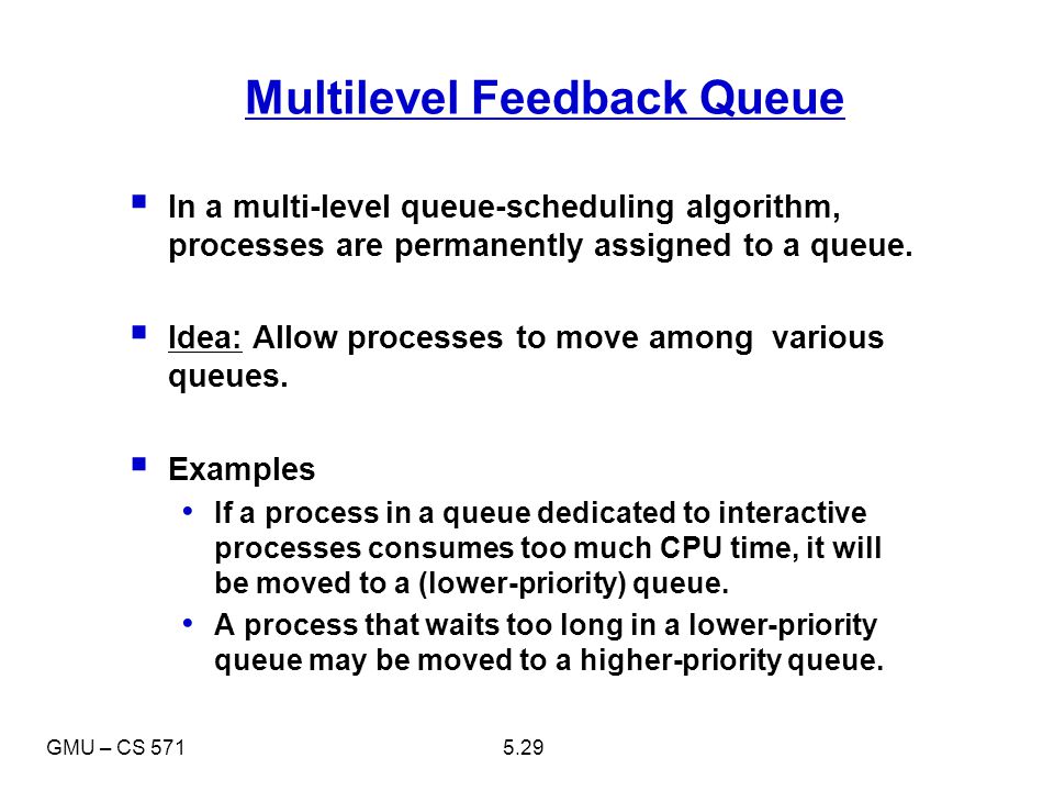 Multilevel Feedback Queue Scheduling Example With Gantt Chart