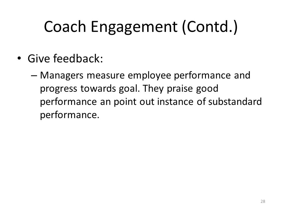 Coach Engagement (Contd.)