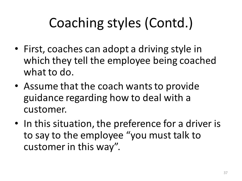 Coaching styles (Contd.)