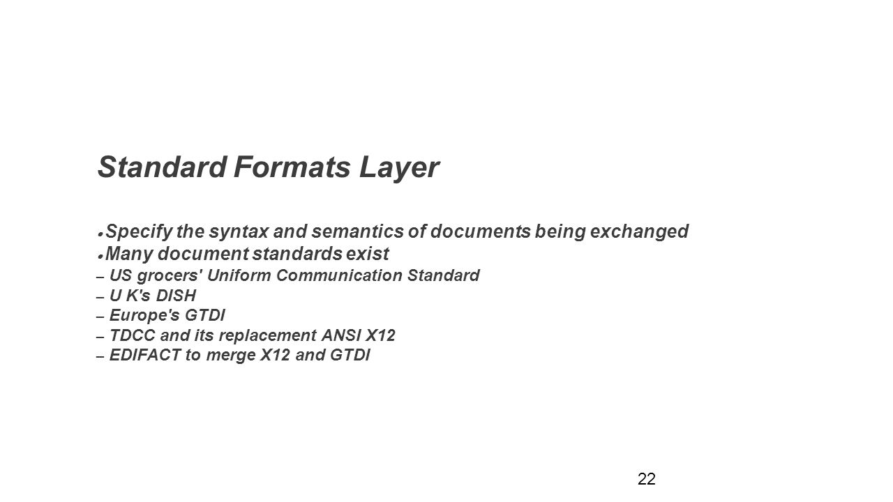 Standard Formats Layer
