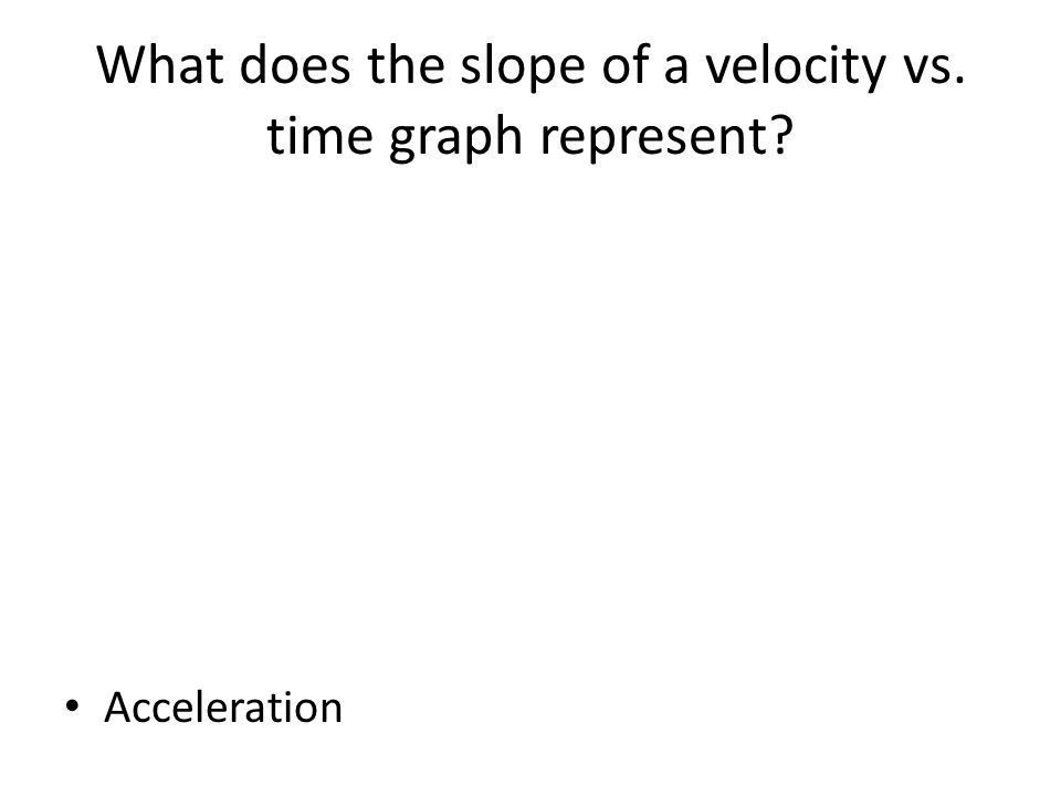 What does the slope of a velocity vs. time graph represent