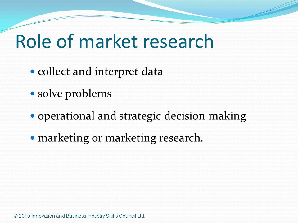 Role of market research