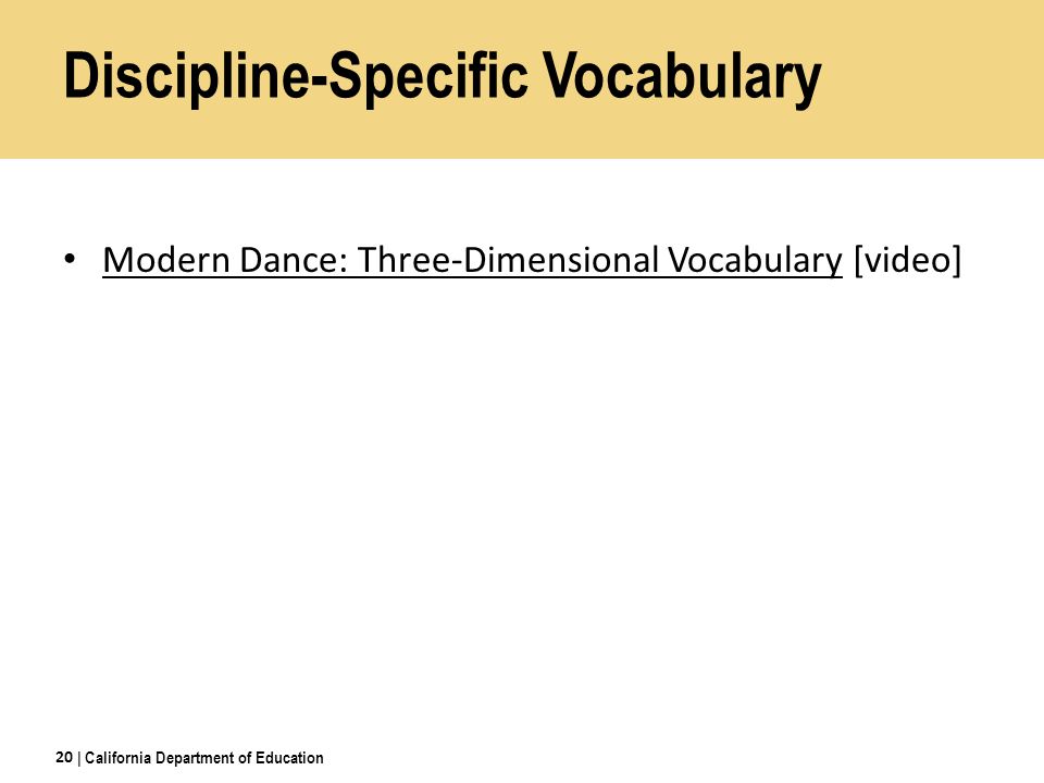 Discipline-Specific Vocabulary