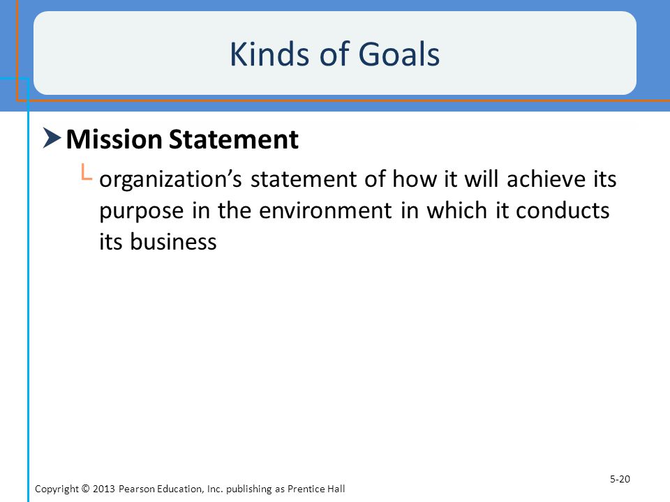 Kinds of Goals Mission Statement