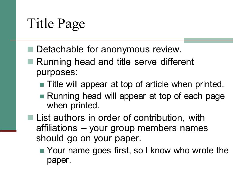 Title Page Detachable for anonymous review.