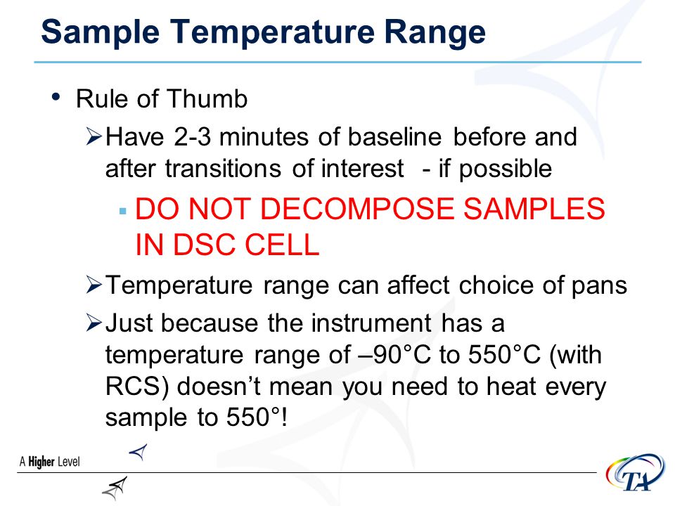 Sample Temperature Range