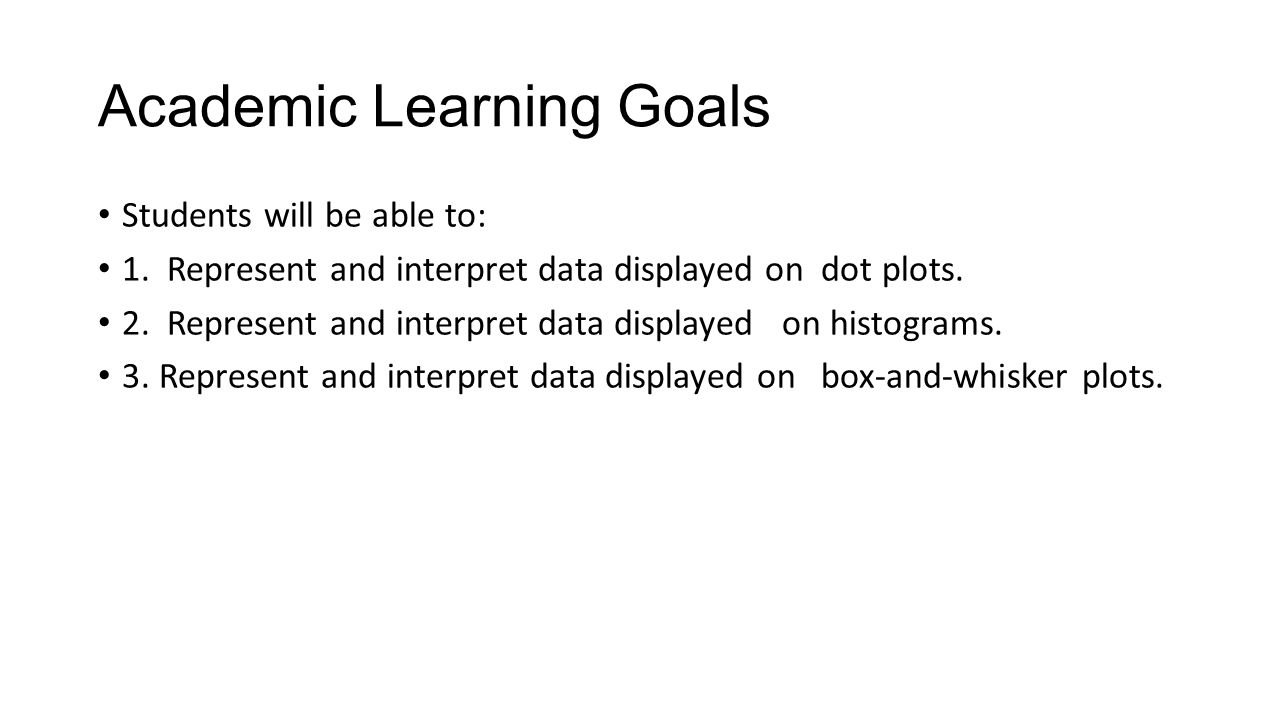 Academic Learning Goals