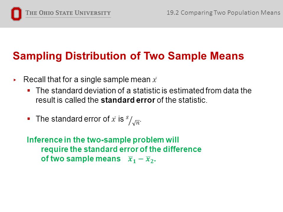 Sampling Distribution of Two Sample Means