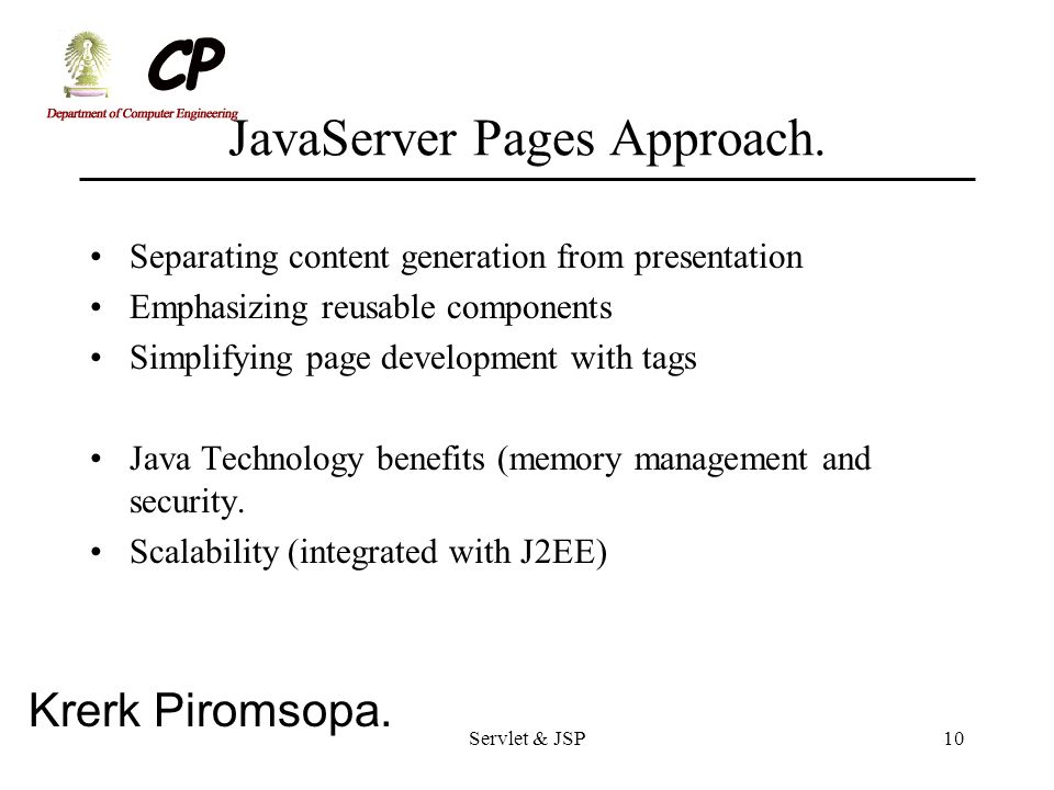 JavaServer Pages Approach.