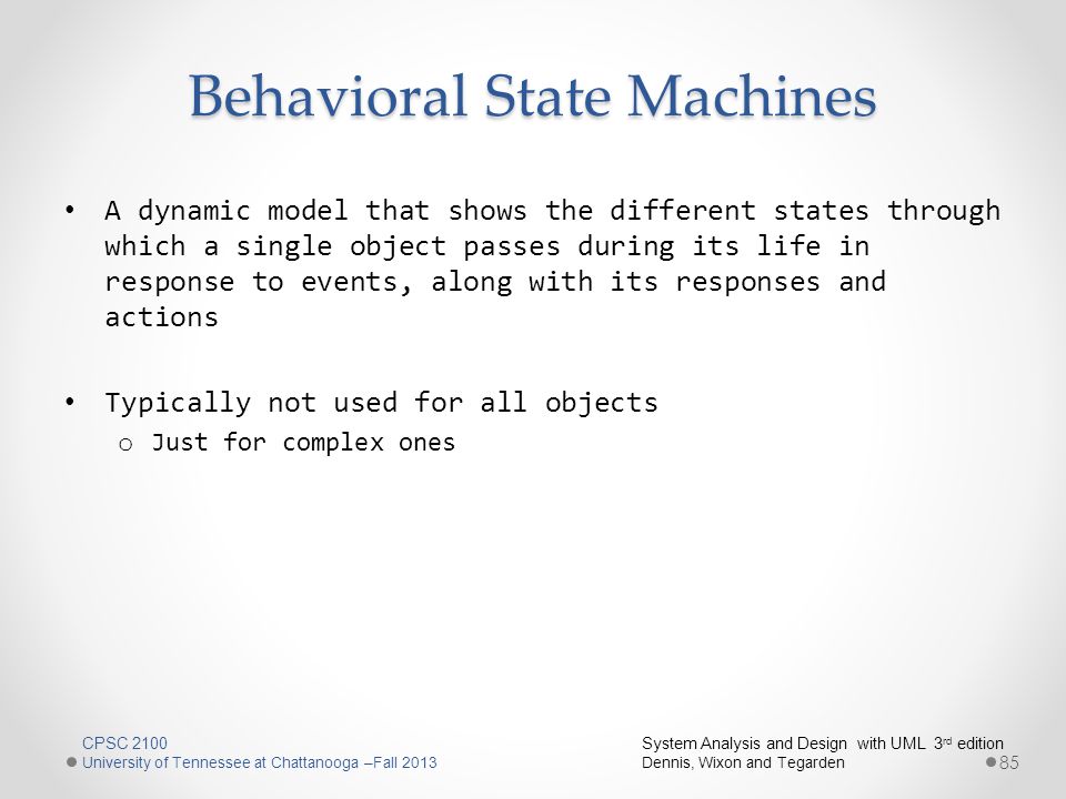 Behavioral State Machines