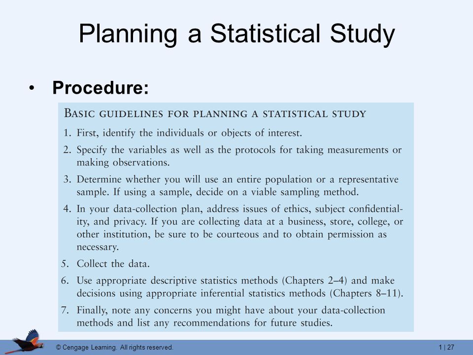 Planning a Statistical Study