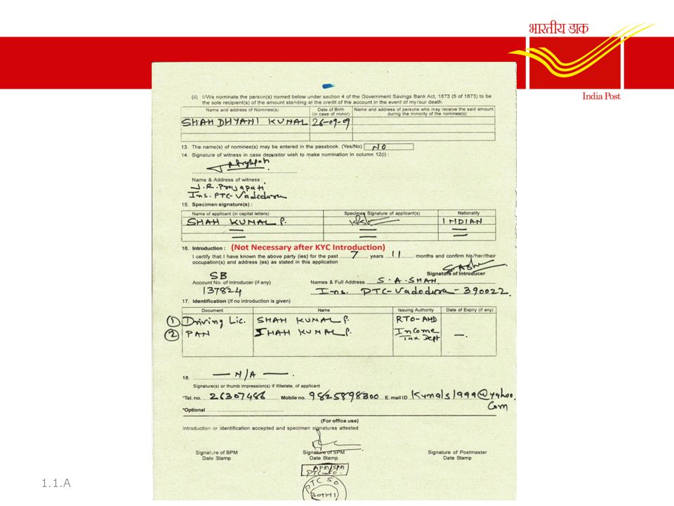 Implementation Of The Following Norms In The Post Offices Ppt