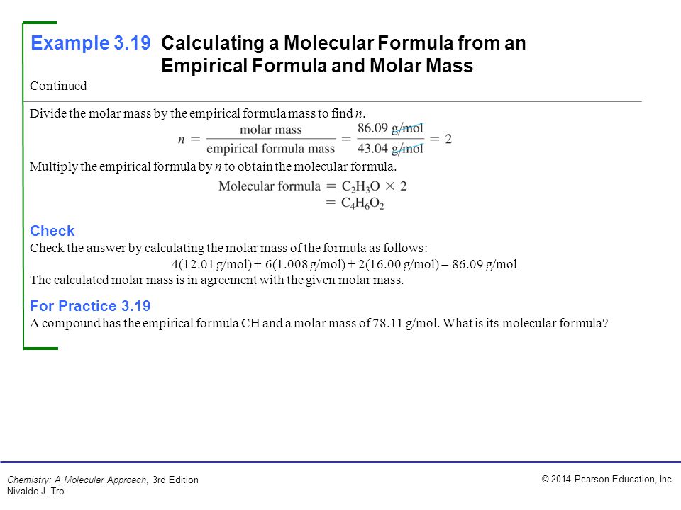Example 3 1 Molecular And Empirical Formulas Ppt Download