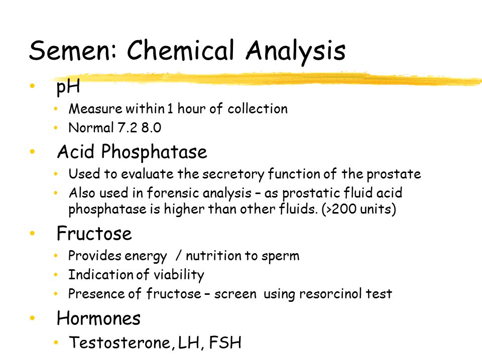 Semen: Chemical Analysis