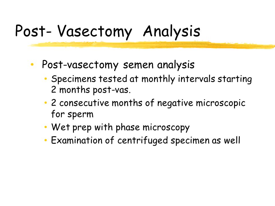 Post- Vasectomy Analysis