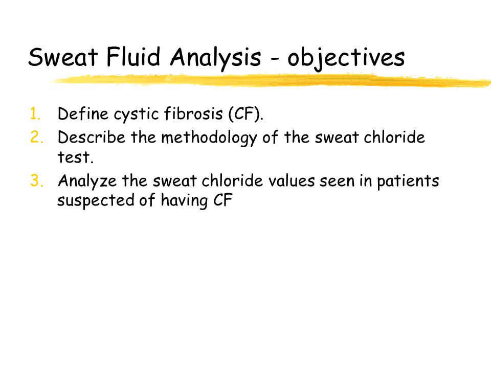 Sweat Fluid Analysis - objectives