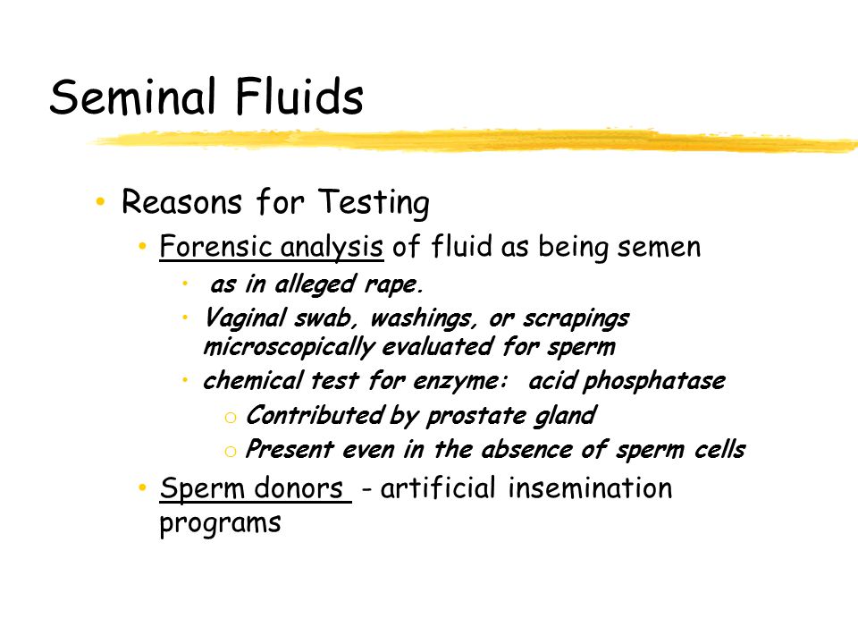 Seminal Fluids Reasons for Testing