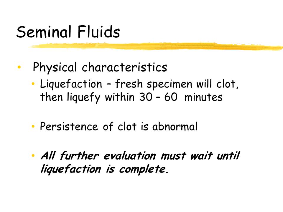 Seminal Fluids Physical characteristics