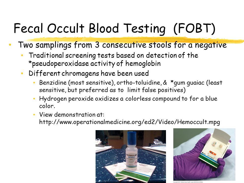 Fecal Occult Blood Testing (FOBT)
