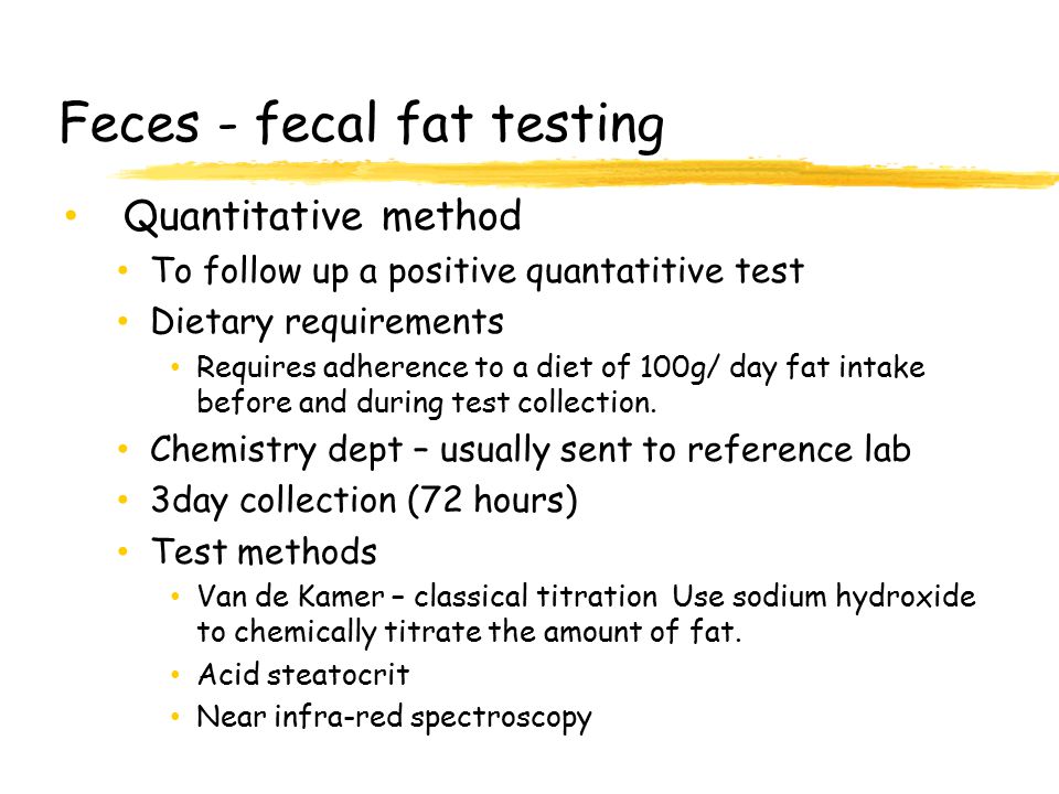Feces - fecal fat testing