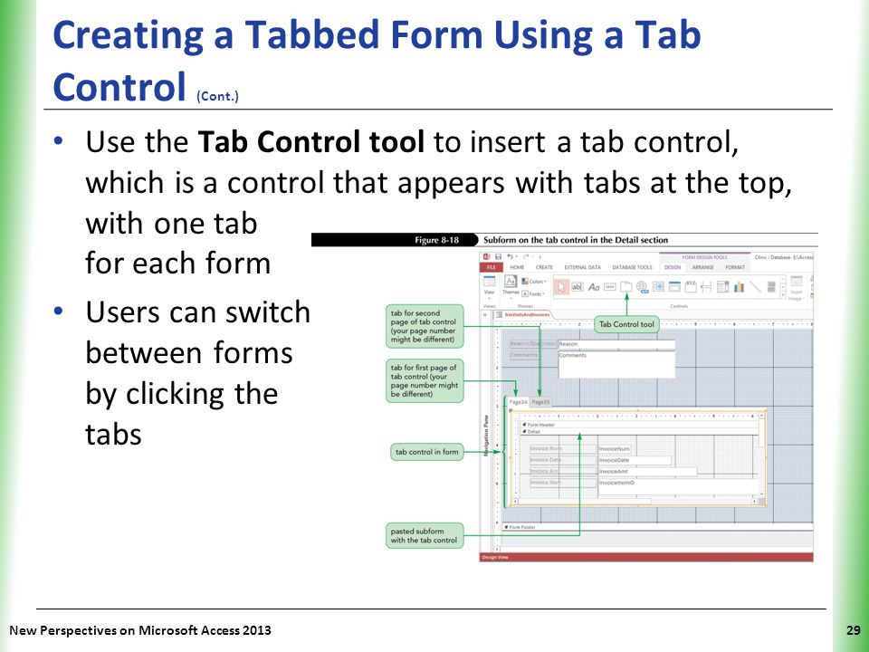 Creating a Tabbed Form Using a Tab Control (Cont.)