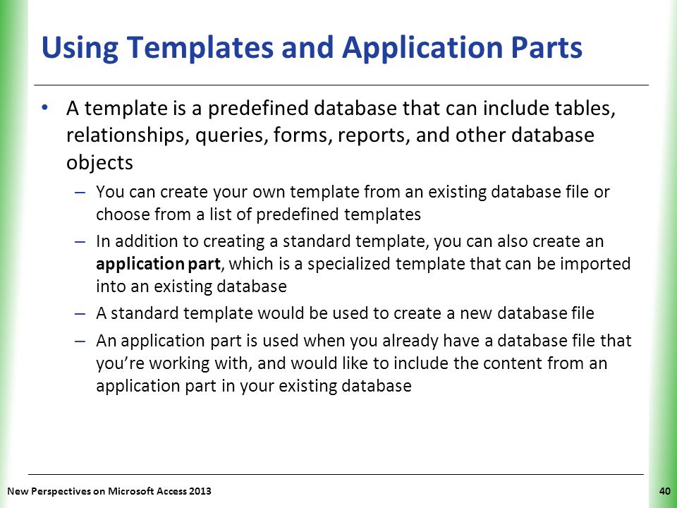 Using Templates and Application Parts