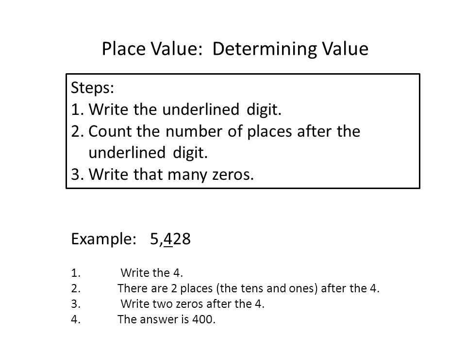 Place Value: Determining Value