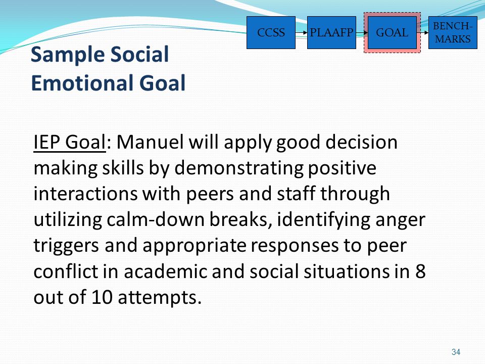 social emotional iep goal bank