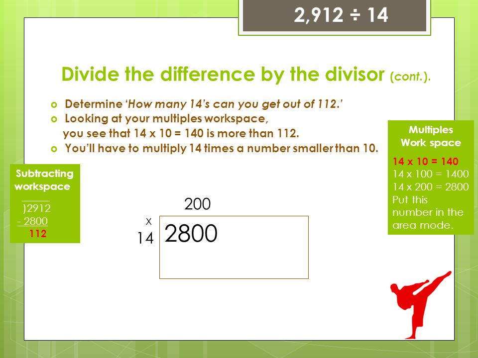 Divide the difference by the divisor (cont.).