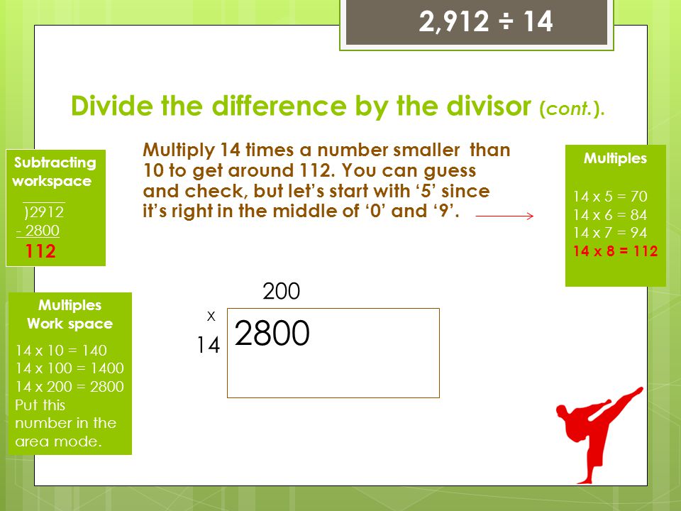 Divide the difference by the divisor (cont.).