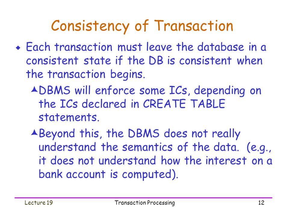 Consistency of Transaction