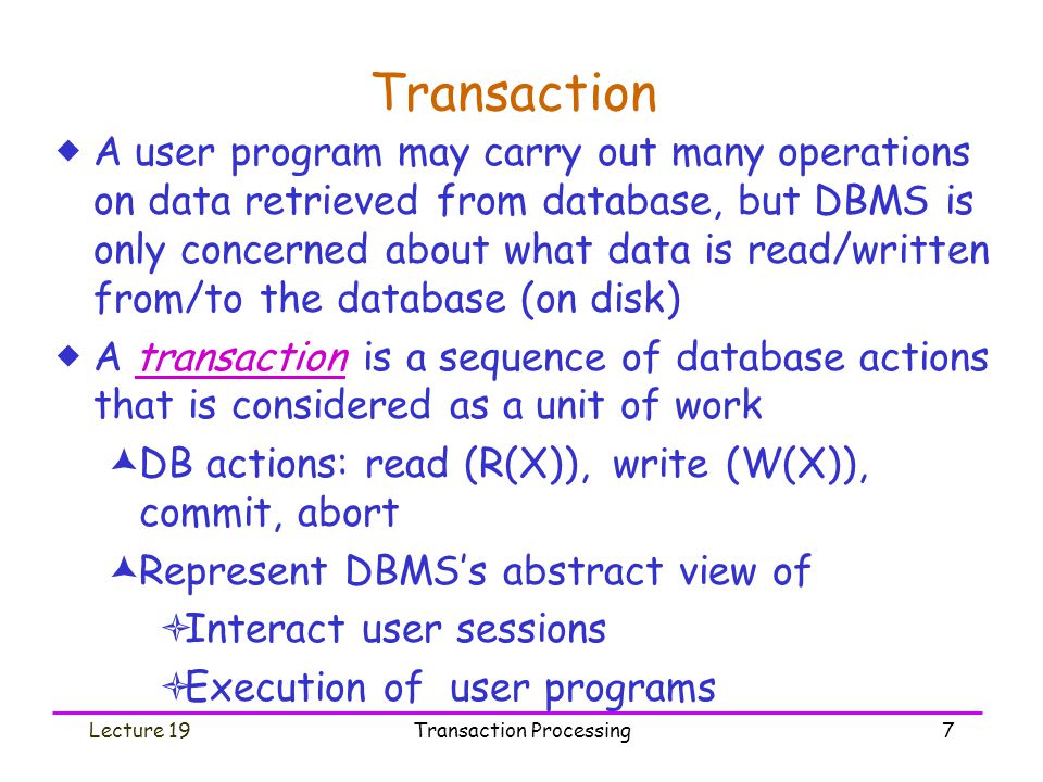 Transaction Processing
