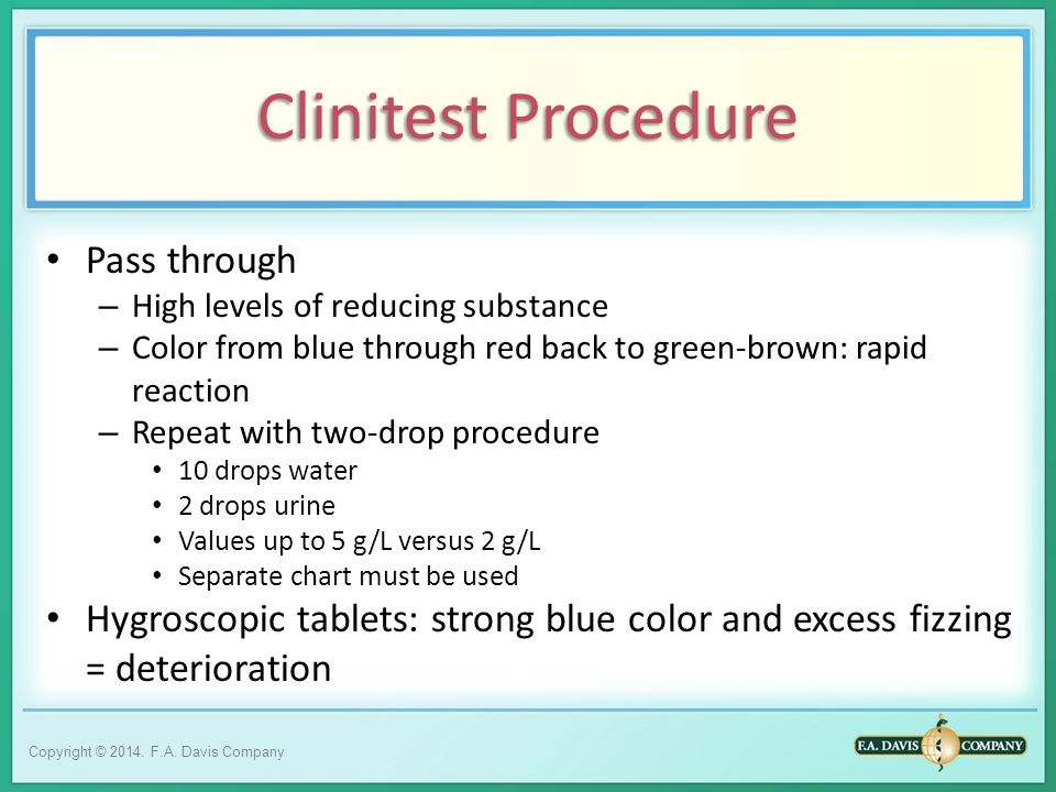 Clinitest Tablets Color Chart